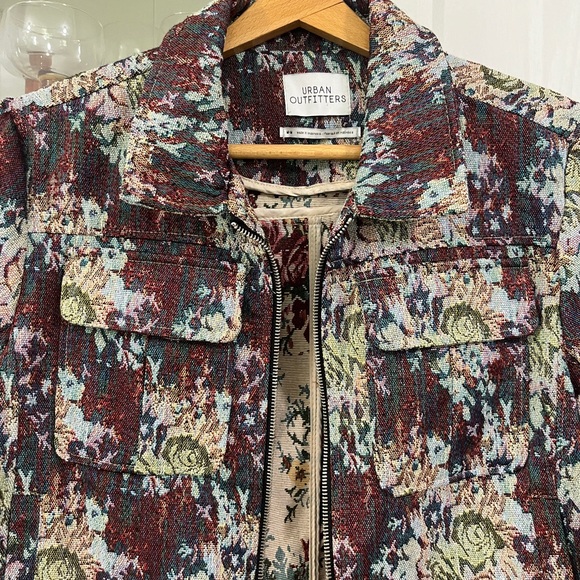 Floral Jacquard Trucker Jacket - Picture 7 of 7